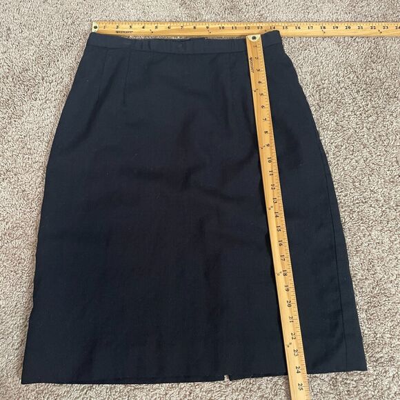 Pendleton Pencil Skirt Size 12 Petite 12P Black Solid Wool Career Office Minimal - Picture 11 of 12